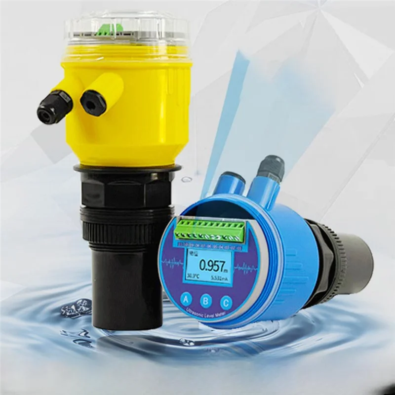 A84X-Ultrasonic Level Sensor Transmitter 4-20Ma Integrated Ultrasonic Water Level Meter Olive Oil Rs485 Relay