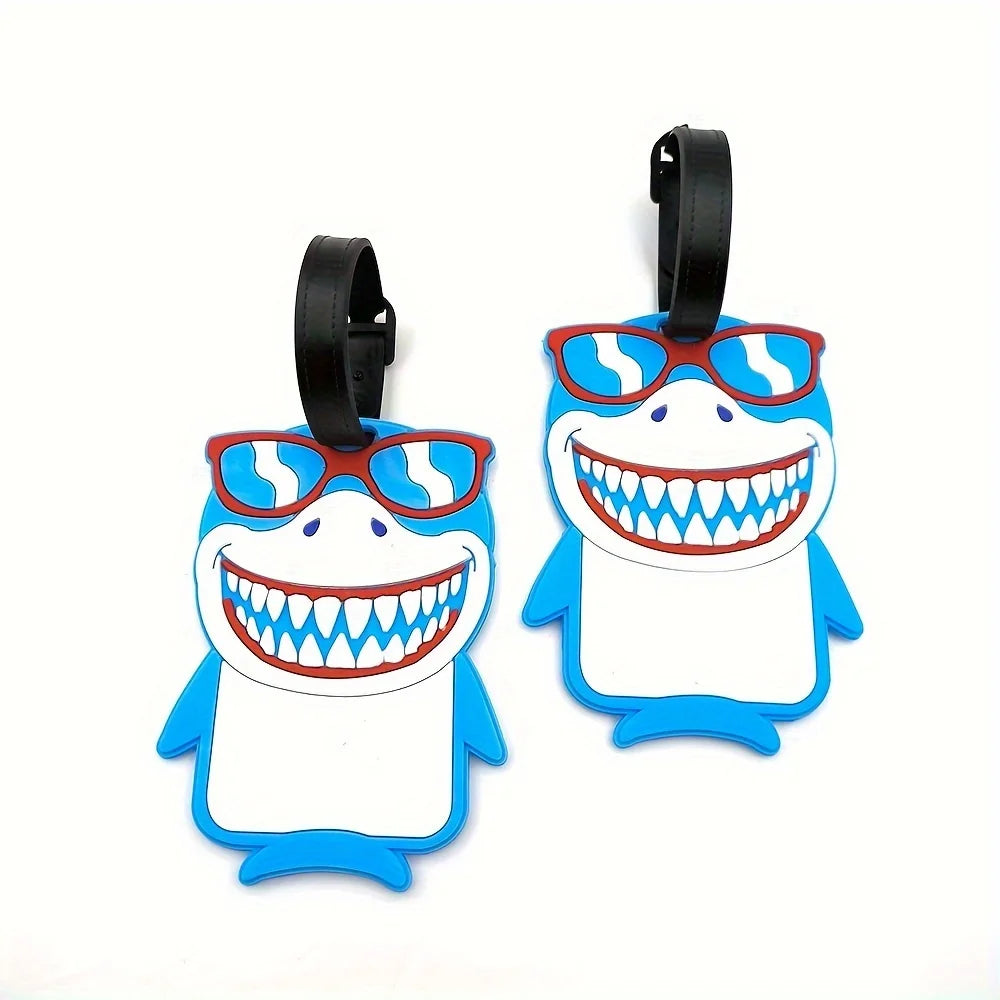 1pc Cute Cartoon Shark Shape Luggage Tag,School Bag Baggage Bag Tag,Airport Station Anti-lost Tag,Travel Accessories