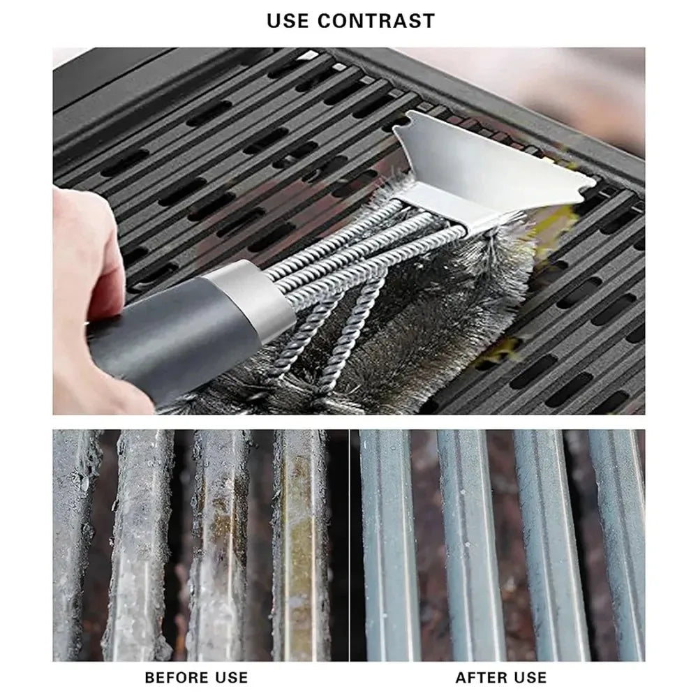 BBQ grill cleaning brush steel wire brush for cleaning BBQ grill and BBQ stove steel brush specialized cleaning tool for BBQ