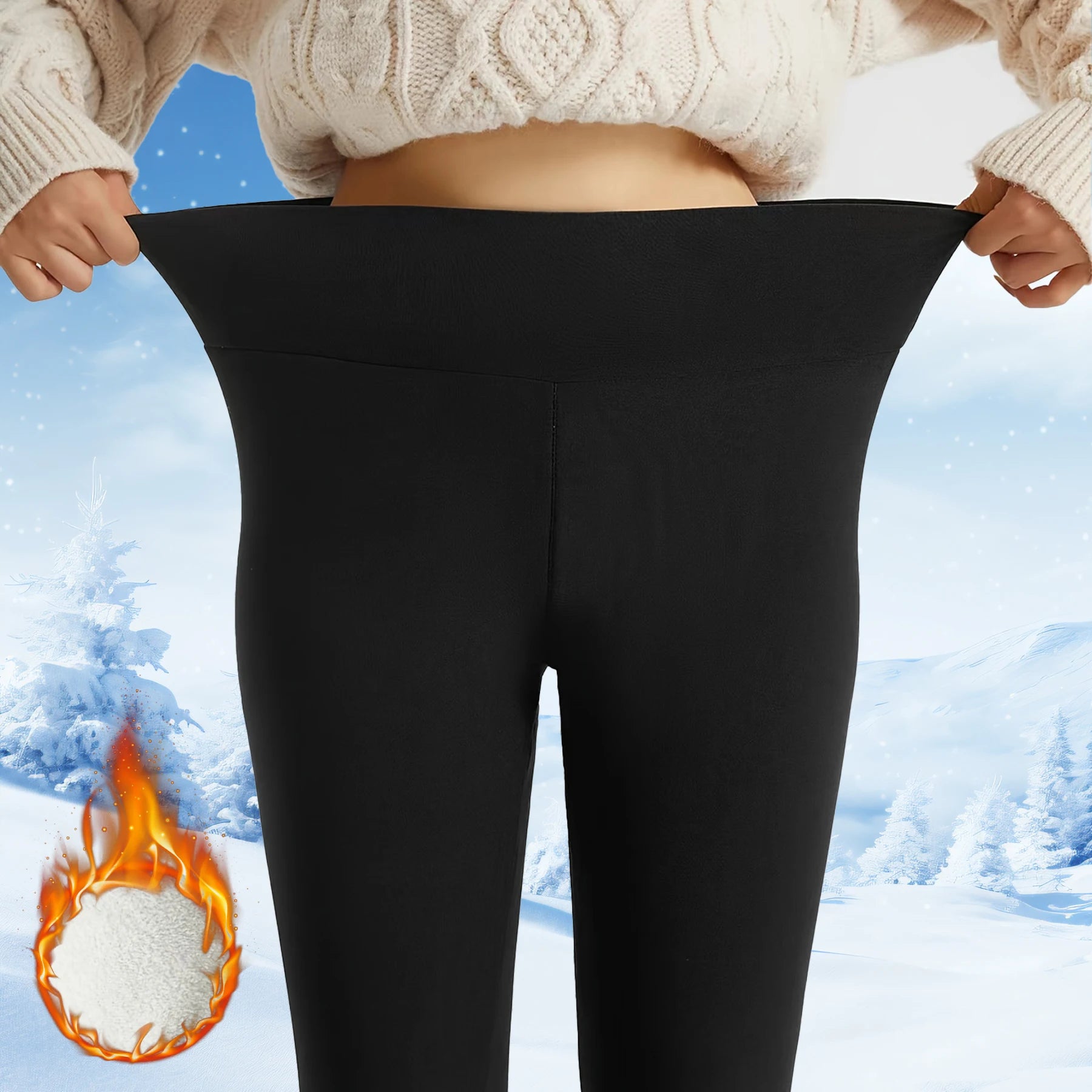 1PC Women Autumn Winter Plus Velvet Shapewear Pants High Waist Elastic Slim Solid Color Warm Leggings Running Yoga Prevent Cold