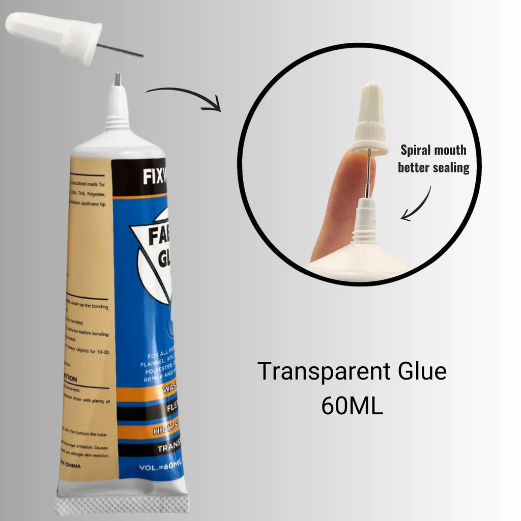 Clear Contact DIY Cloth Fibre Adhesive Multipurpose Wedding Dress Leather Bag Diamond Glass Fabric Glue 60ML