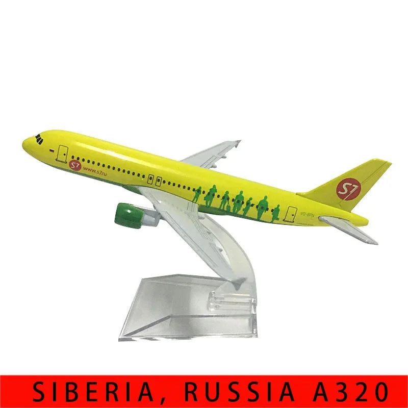 JASON TUTU Russian Airlines Siberia S7 Airplane Model Aeroflot Airbus 320 Aircraft Diecast Model Metal 1/400 Scale Plane Toy