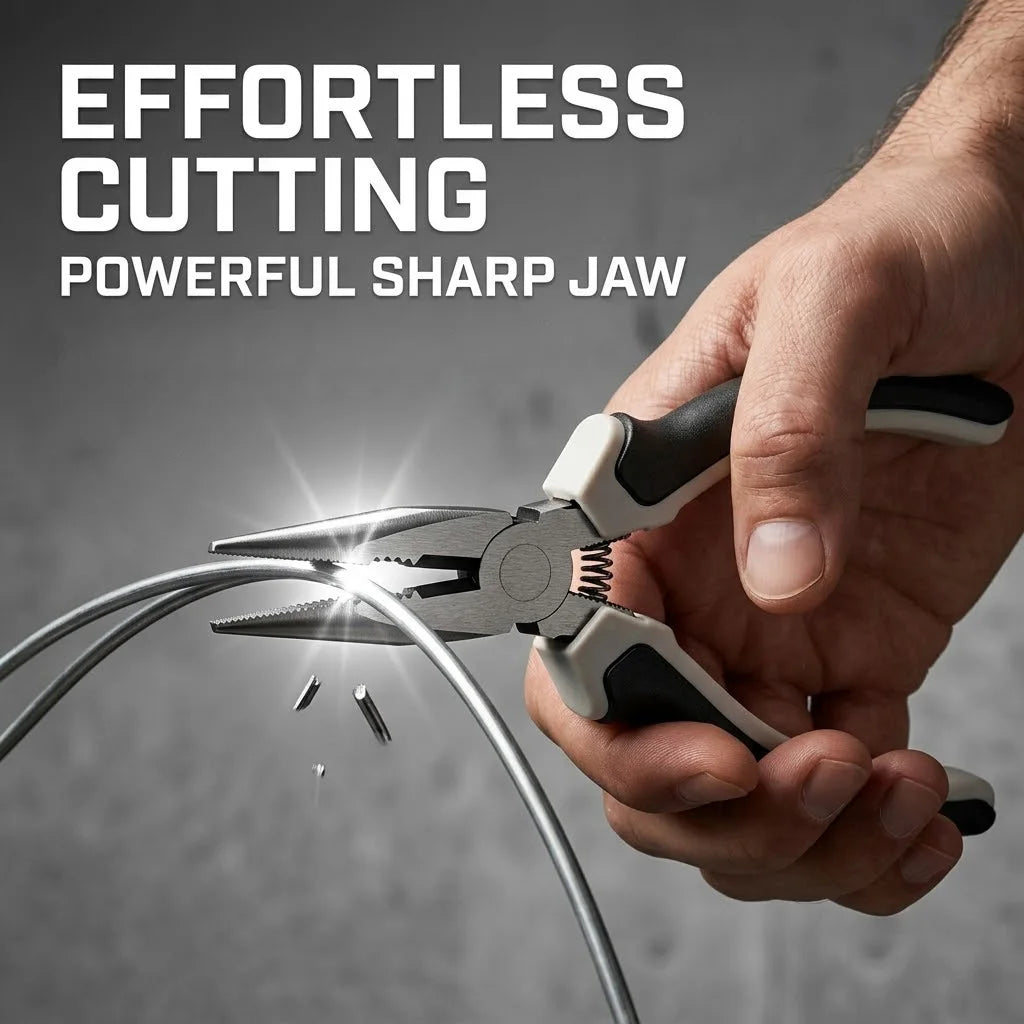 6 Inch Ergonomic Long Nose Pliers Rustproof CR-V Steel Multi-Tool With Sharp Cutting Edge For Nut Gripping Repair Operations