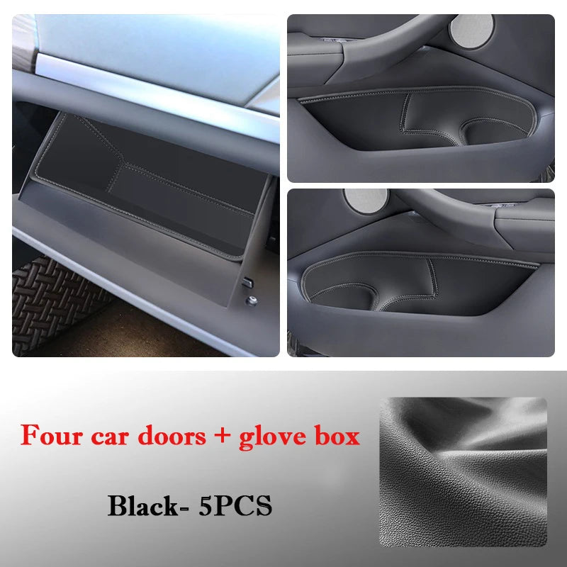 For BMW X3 iX3 2018 - 2025 Car Door Slot Storage Box Leather Protective Pad Cover Glove Box Storage Barrel Interior Accessories