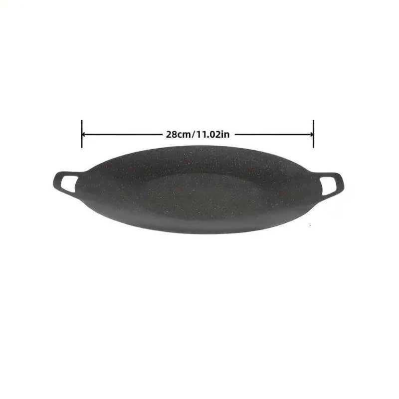 Outdoor Electrical Dual-Use Non Stick Baking Tray with Handle, Evenly Heated, Easy to Clean, for Stir Frying Noodle, Fried Egg,