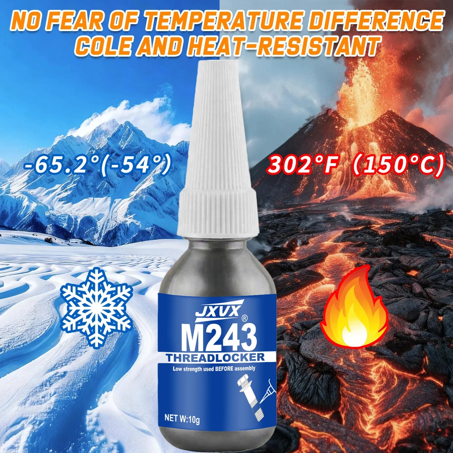Blue Threadlocker 243 Nut and Bolt Fixer,Threadlocker Airtight Sealing Fixer Fasteners Anaerobic Glue for Metal,Screw Adhesive,A