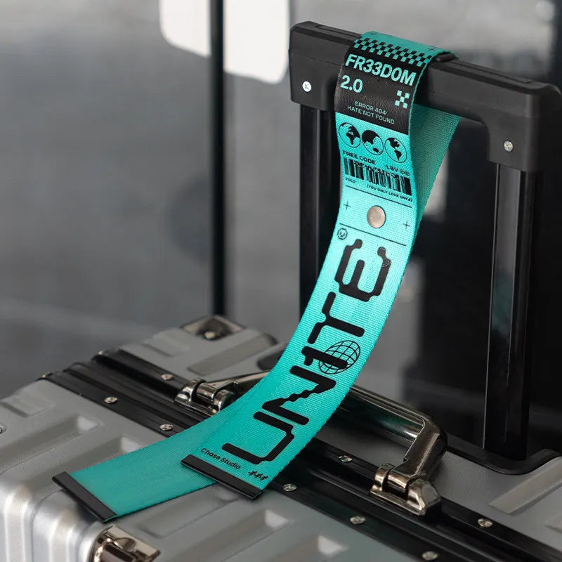 CHASE PEACE LOVE A81 Luggage Tag Fluorescent Green Travel Suitcase Identifier Strap, Anti-Lost Suitcase Label for Airplane