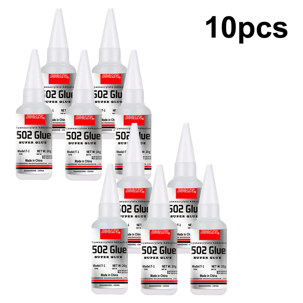 Loolifl 1-25 Pieces 502 Strong Instant-Drying Cyanoacrylate Glue for Leather, Rubber, Wood, Metal, Strong Liquid Adhesive Tool