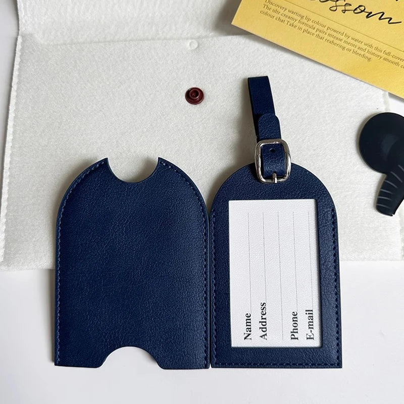 Personalize Initials Luggage Tag Custom LOGO Letter Men Women Suitcase Name Baggage Tag PU Airplane Labels Travel Accessories