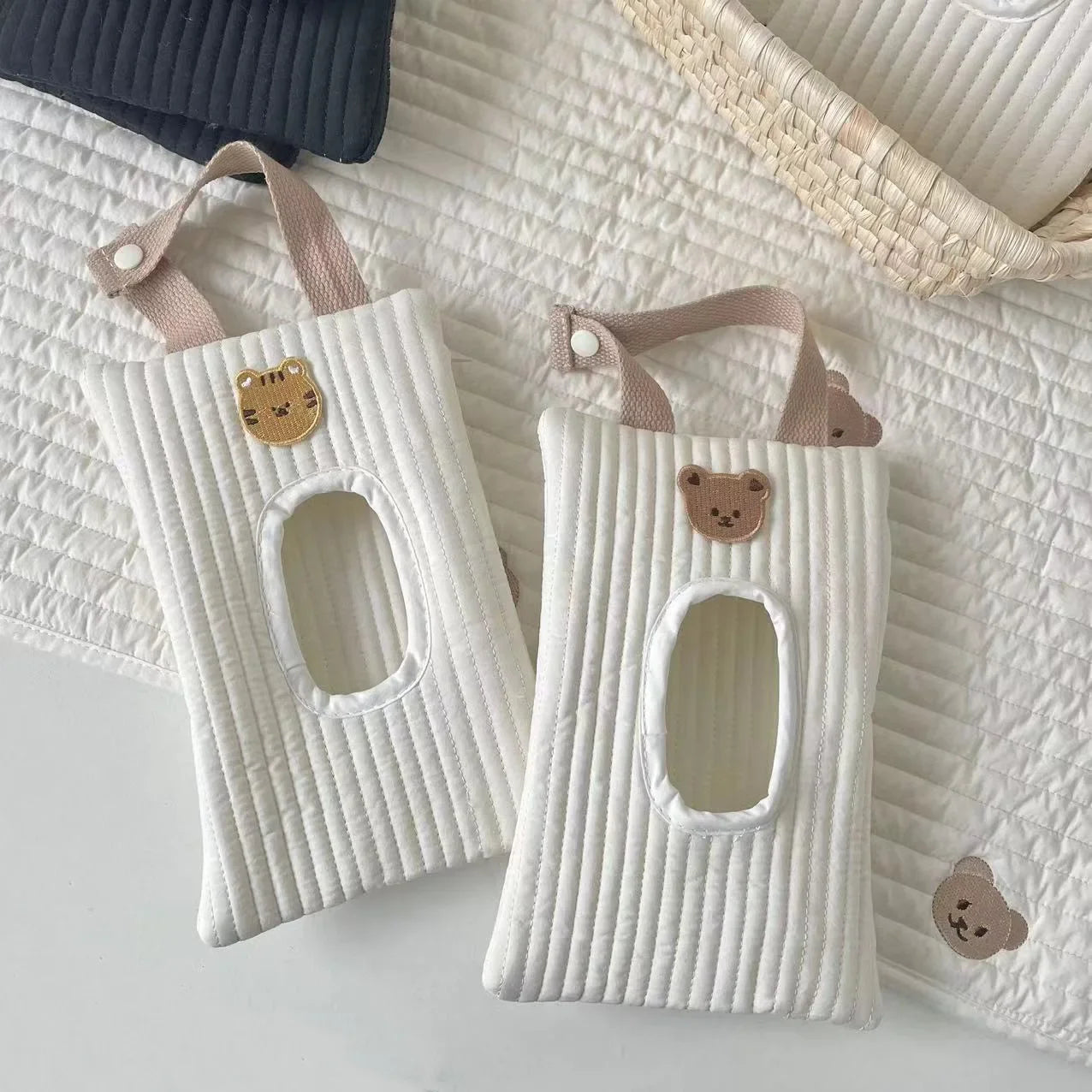 Baby Stroller Accessories Wet Wipes Case Extraction Flip Tissue Box Quilt Solid Towel Cover Newborn Hanging Bag for Cart