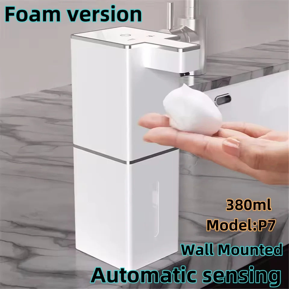 380ML Automatic Foam Soap P11 Dispenser Bathroom Smart Washing Hand Machine With USB Charging White ABS Material