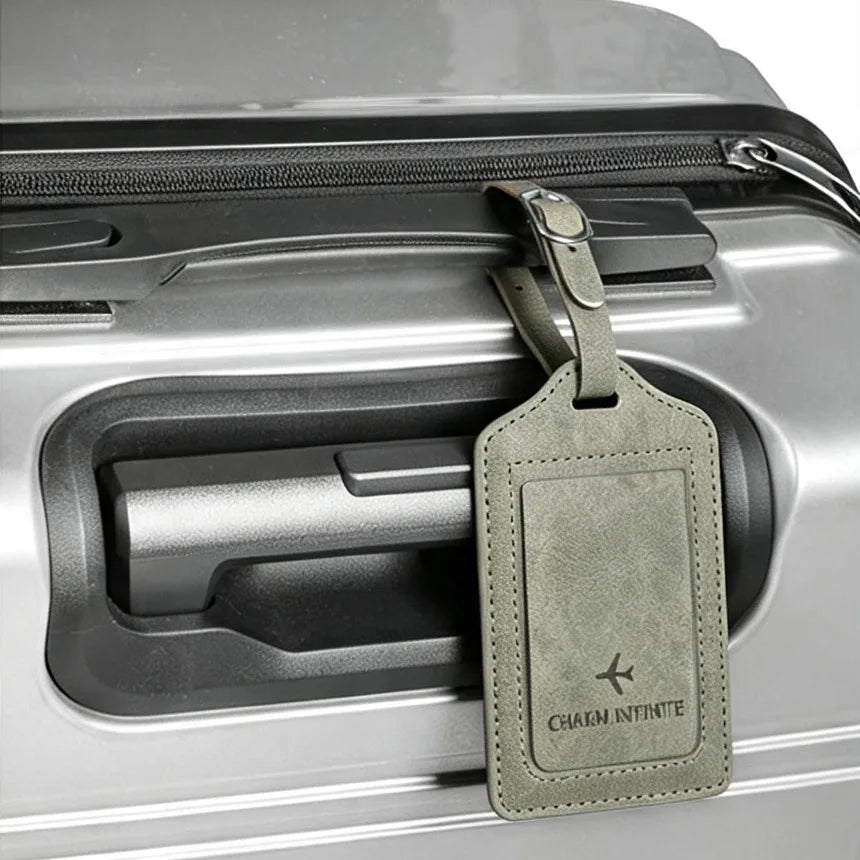 PU Leather Aircraft Logo Luggage Tag, Anti Loss With Name Card, Suitable for Luggage and Travel Bags