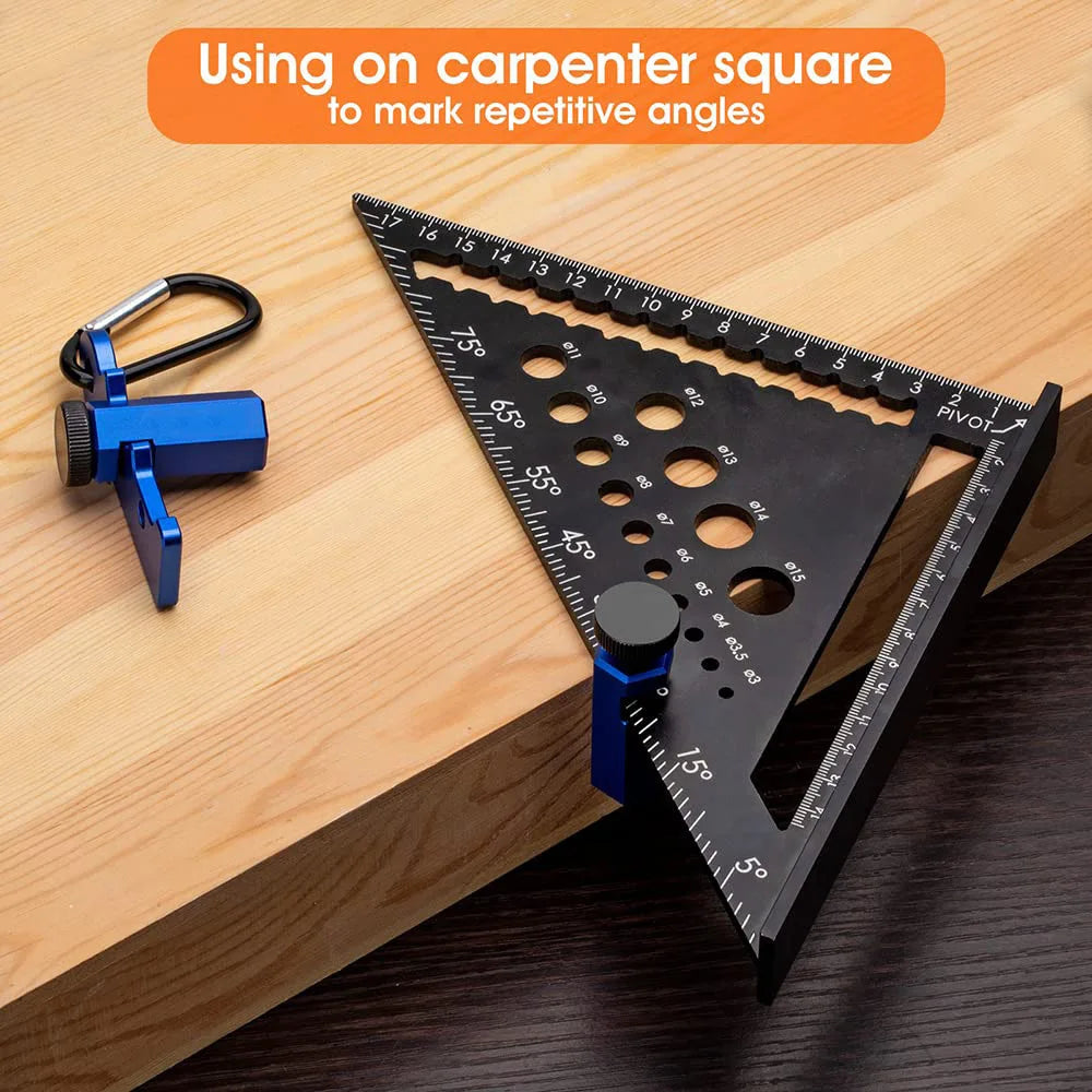 Tall Stair Gauges for Framing Square with Holder and Hook, Framing Jig for Speed Square, Framing Square Stops for Carpentry Squa