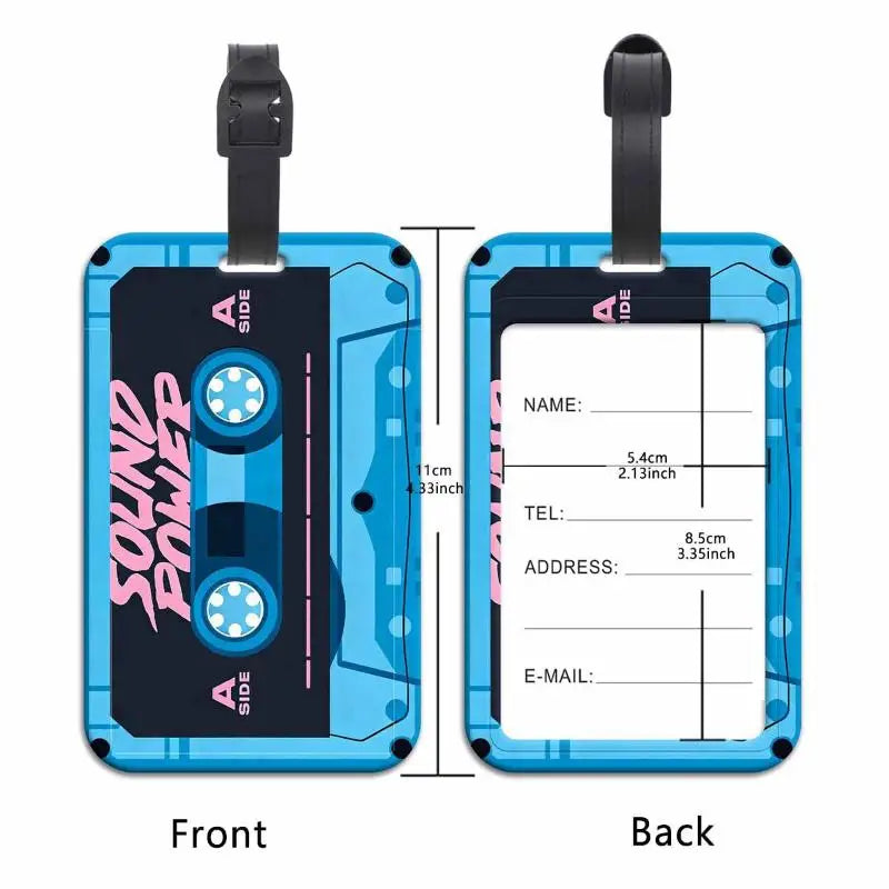 1Pcs Suitcase Backpack Anti-Lost Listing ID Card Holder Vintage Colorful Tape Plastics Baggage Tag Fashion Luggage Accessories