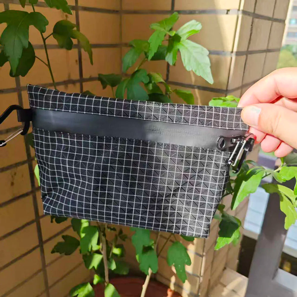 16g Lightweight Waterproof EDC Pouch for Outdoor Hiking Camping with Zipper and Passport Storage