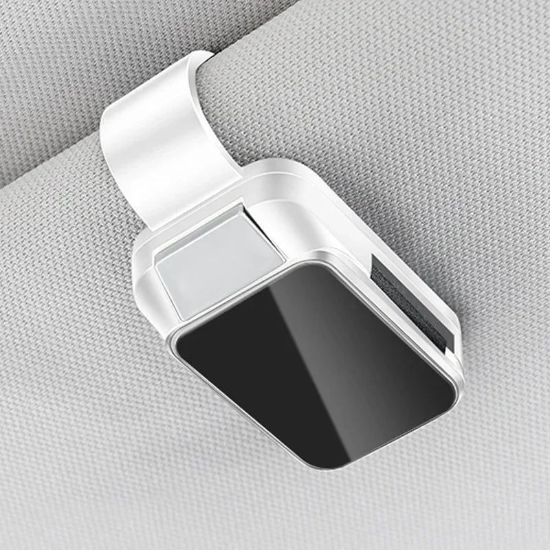 Car Sun Visor Sunglasses Clip Holder Soft Anti-scratch Pad One Hand Operation Auto Eyeglasses Storage Accessory