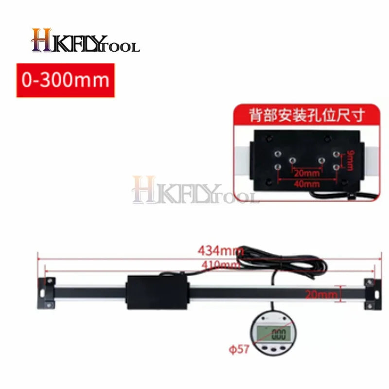 0-150/200/300/400/500mm 0.01 mm DRO Magnetic Remote Digital Readout Digital Linear Scale External Display Measuring Tool