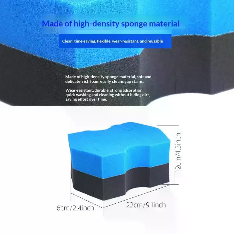 HOT! Double Side -Cut Red/Black Sponge 2.0 Better Grip And Access Tight Spaces For Rinseless Car Wash