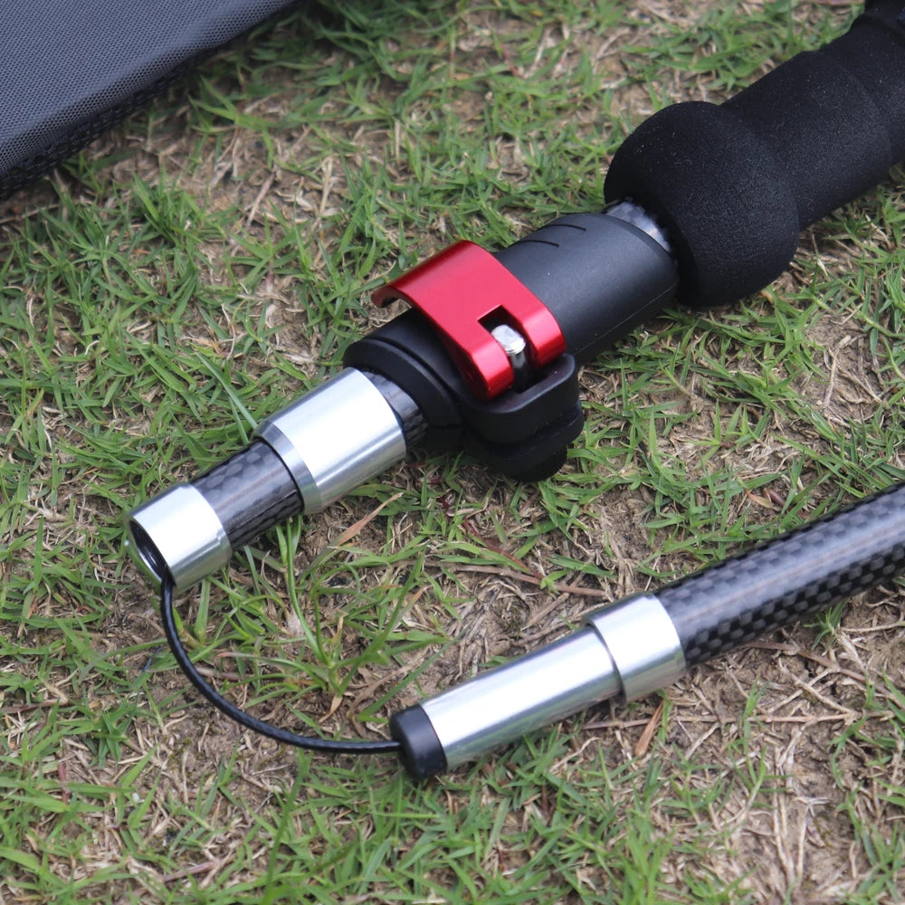 LIGHTENUP 2pcs Carbon Fiber Aluminium Climbing Sticks Outdoor Ultralight Adjustable Trekking Poles Hiking Portable Telescopic St