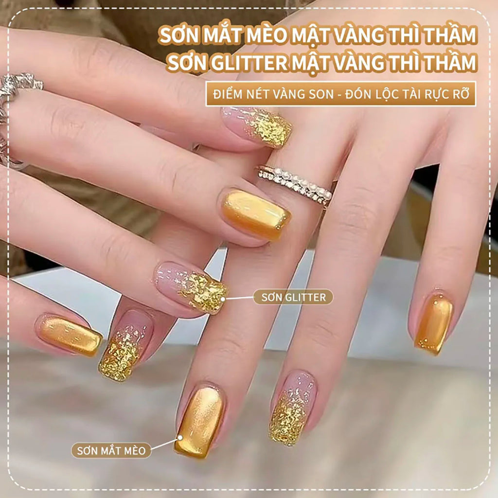 MIANEL 10ML Specially Blended Golden Osmanthus Cat Eye Nail Polish Gel 2026 New Style Versatile Cat Eye Nail Polish Nail Art Set