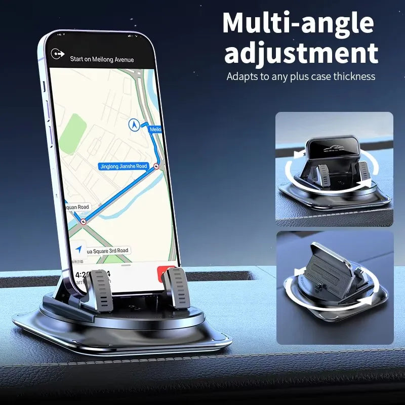 360° Free Rotation Phone Mount Car Dashboard Anti Slip Washable Nano Silicone Universal Stable Head Up Navigation Cell Holder