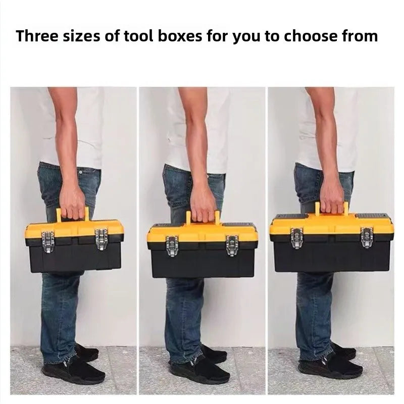 Multi functional two-layer toolbox, storage hardware, car repair tools, three sizes to choose from, wear-resistant and anti drop