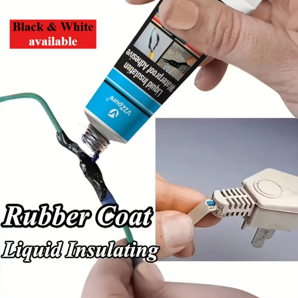 Black/White Liquid Electrical Tape Waterproof Insulation Paste Sealant Wire Cable Coat Fix Line Glue Repair Insulation Adhesive