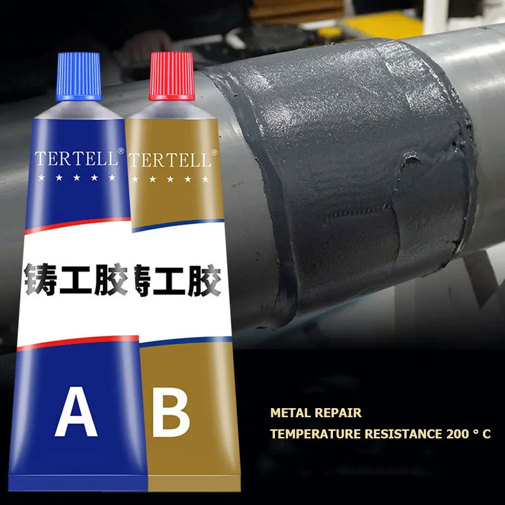 2-6Pcs A+B Glue Casting Adhesive Industrial Repair Agent Casting Metal Cast Iron Damaged Crackle Welding Glue 20/50/70/100g