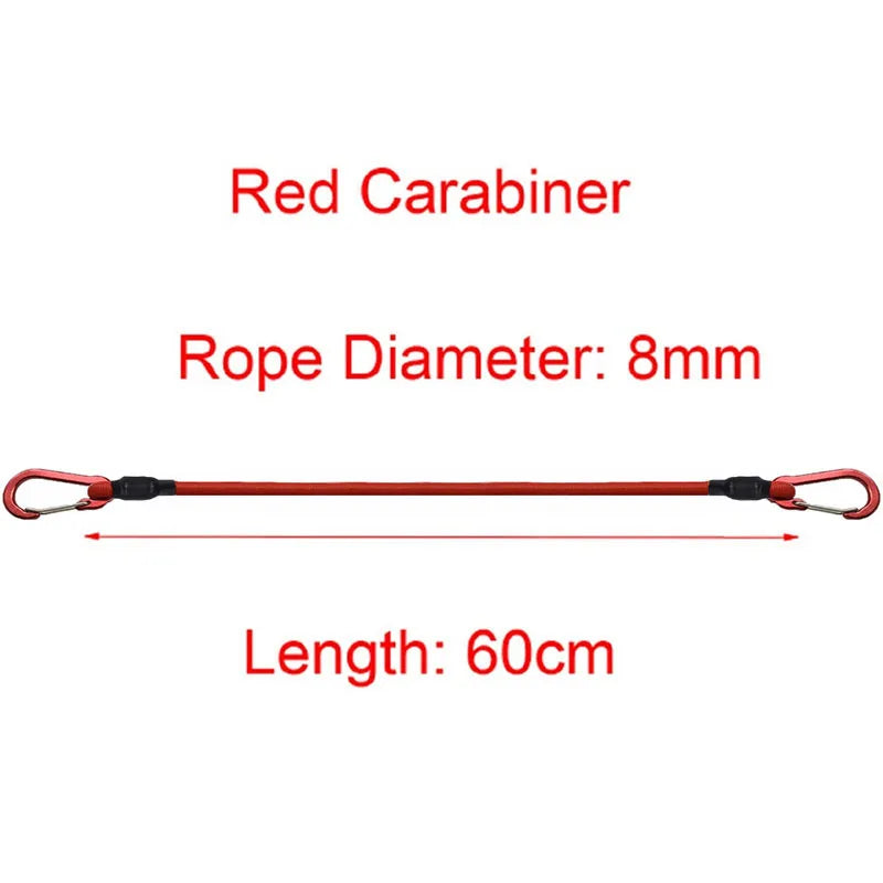 30-210cm Luggage Fixed Strap Elastic Rope Camping Equipment 8mm Tent Elastic Strap Extendable Hook Type