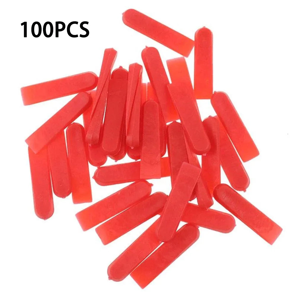 100pcs Tile Spacers Kit Plastic Tile Leveling System Kit Reusable Laying Level Wedges Red Leveler Wall Flooring Tiling Tools