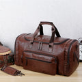 Large Men's Travel Tote Soft Leather Business Trip Holiday Handbag PU Shoulder Black Brown Bag Man Carry ON Luggage Pack Bags