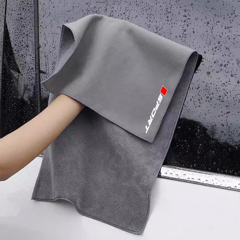 2Pcs Non-Falling Hair Suede Car Wash Towel for Audi A1 A3 A4 A5 A6 A7  Interior Cleaning Cloth Efficient Drying Auto Accessories