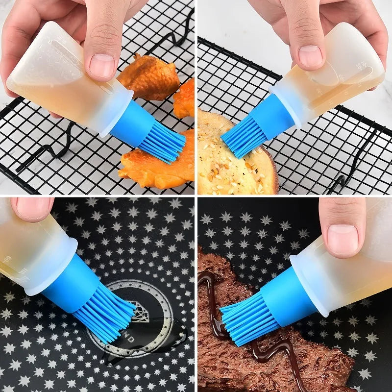 Silicone Oil Brush Bottle Detachable Brush Head   Barbecue Grill Oil Brush Kitchen Pastry Steak Baking Household Tools
