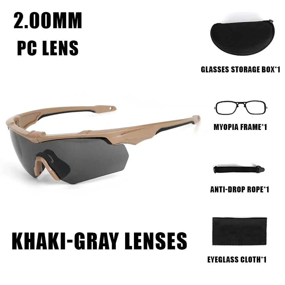 New Outdoor Military 2.0MM Tactical Goggles Windproof Dustproof CS Shooting UV400 Safe Protective Glasses Mountaineering Gafas