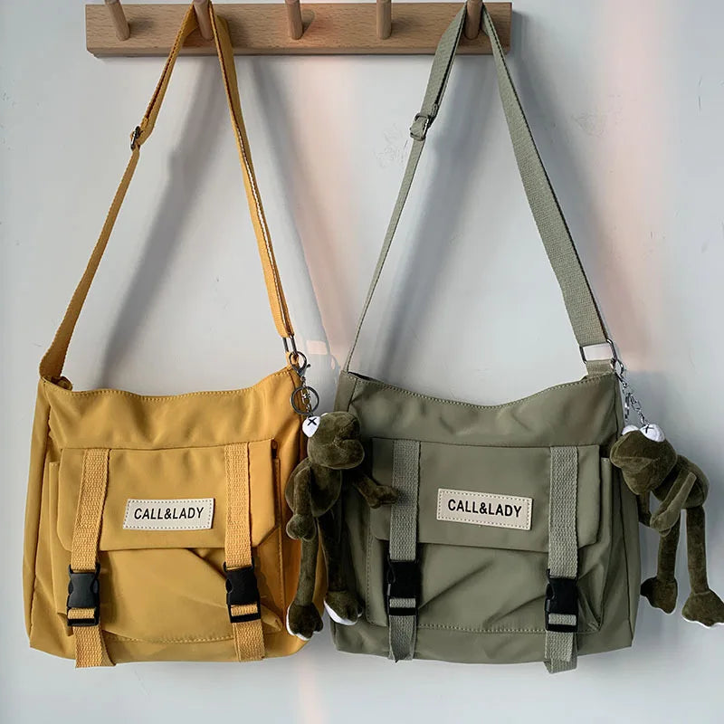 Waterproof Canvas Diagonal Cross Bag Youth Fashion Version Ladies Large Capacity Shoulder Bag Solid Color Women Messenger Bags