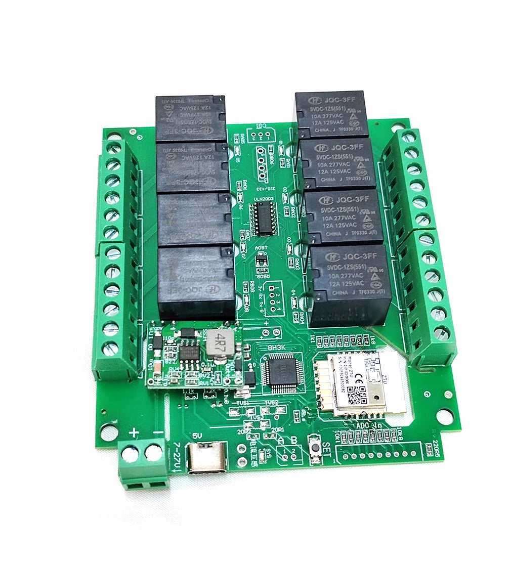 work with Tuya wifi or zigbee 8 channels Relay Switch Module with digital inputs Smart Home Remote Control board controller card