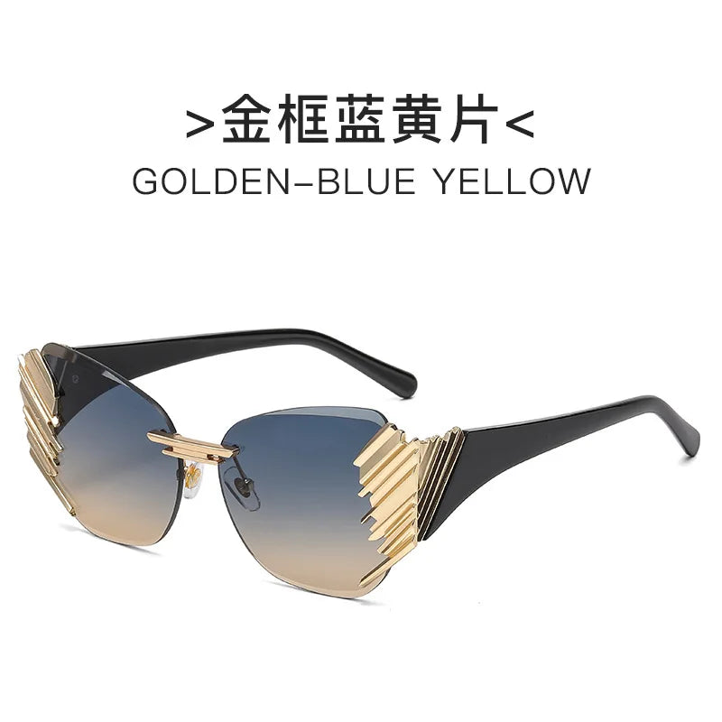 2026 Stylish Rimless Cut Edge Sunglasses Modern Trendy Framless Eyewear Unisex Versatile Fashion Shades Designed for Daily
