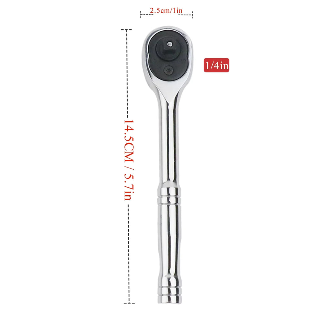 24 Teeth Quick Release Ratchet Handle Narrow Place Using More Than Normal Ratchet 1/4“ 3/8” or 1/2“ Drive