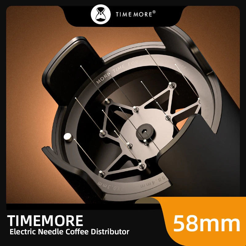 TIMEMORE Electric Needle-Type Coffee Powder Distributor, Italian Coffee Even Automatic Powder Dispensing, Suitable for 58mm