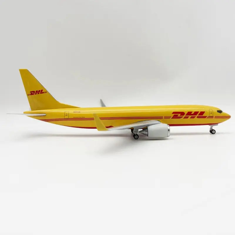 B737 DHL Airlines 30cm 1/240 Scale Aircraft Model Kit Children Toy Miniature Airplane Aviation for Collections and Displays Gift