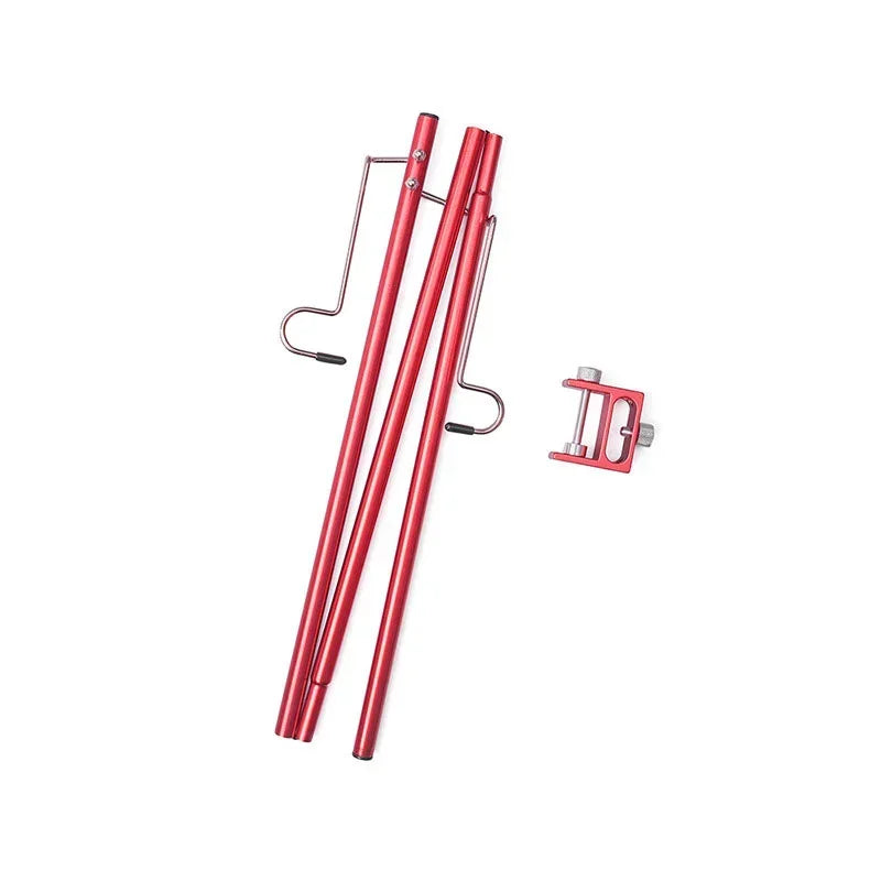 Outdoor Camping Hiking Aluminum Alloy Foldable Lamp Post Pole Portable Fishing Hanging Light Fixing Stand Holder Lantern Stand