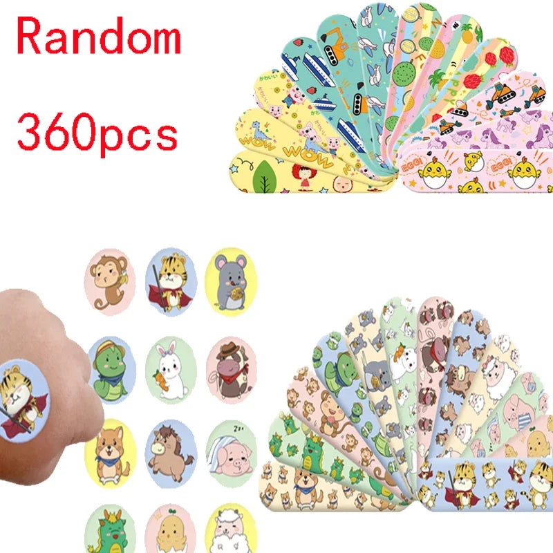 120pcs/set Round Strip Shape Band Aid First Aid Wound Plaster Skin Dressing Patch for Children Adults Adhesive Bandages Kawaii