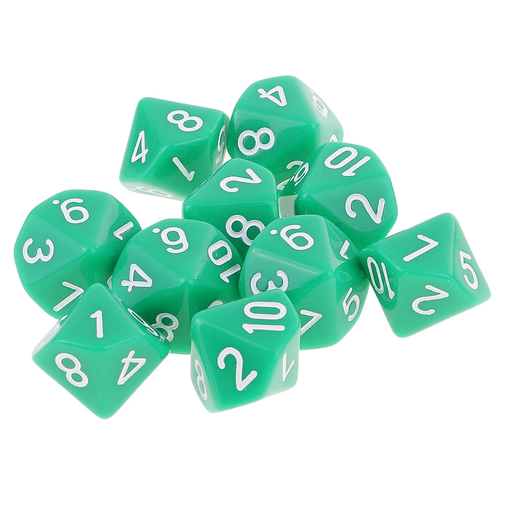 10pcs RPG DND Polyhedral Dice Set D10 D8 – Board Game Multi-sided Dice / 10 dés polyédriques RPG DND D10 D8 – Jeux de société multi-faces
