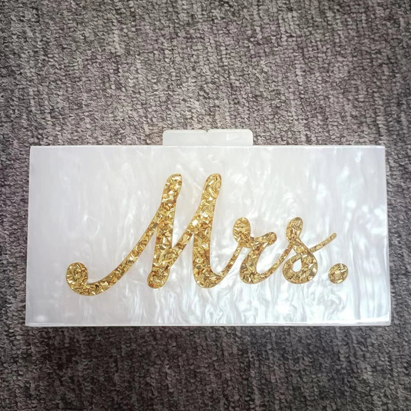 Mirror Luxury Bags Designer Party Handbag Shoulder White Acrylic Clutch Brand Evening Personalized Custom Name High Grade Store