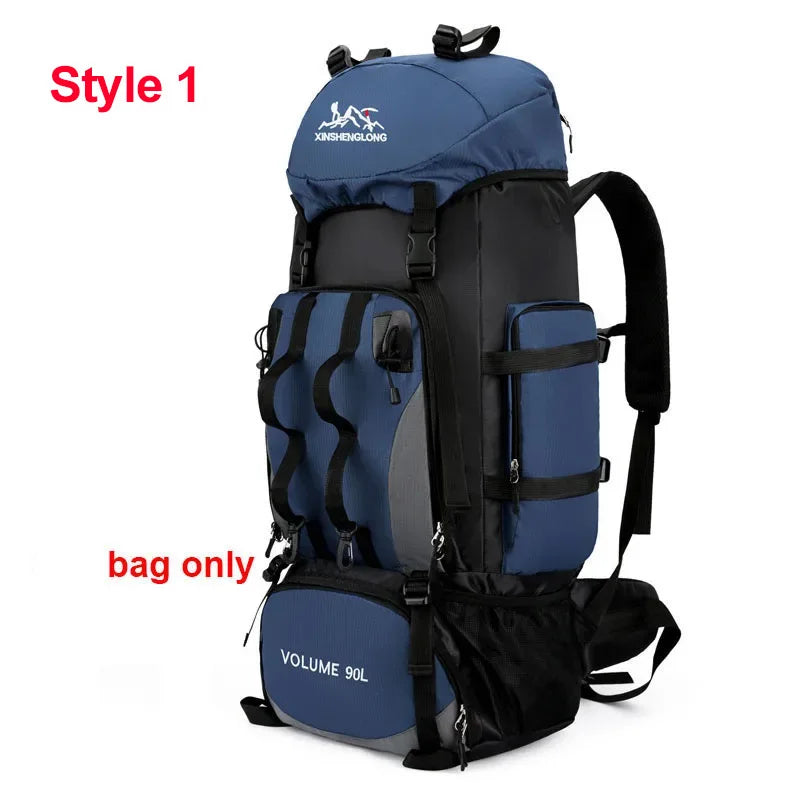 90L Waterproof Hiking Camping Backpack Trekking Bag Rucksack Large Capacity Travel Outdoor Sports Bags Camping Equipment Men