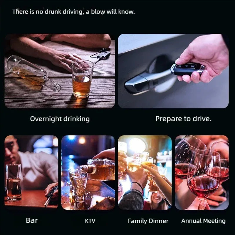 Digital LCD Alcohol Tester Machine Mini Alcohol Tester Breath Analyzer Pocket Alcoholtester Breathalyzer For Drunk Driving
