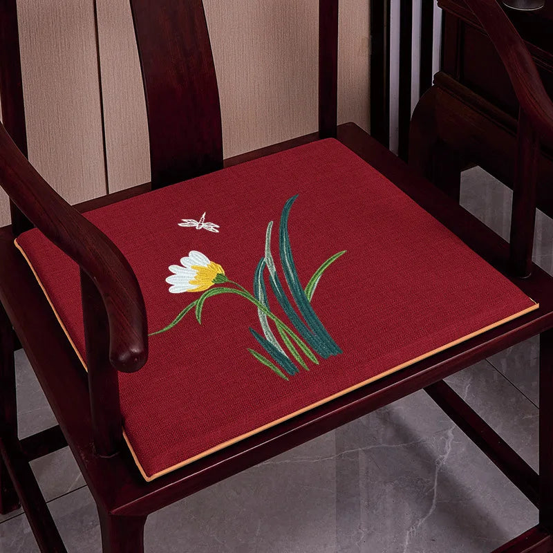 Chinese-style Dining Chair Seat Cushion Chair Pad Thickened Sponge Cushion Solid Wood Ring Chair Anti-slip Tea Chair Cushion