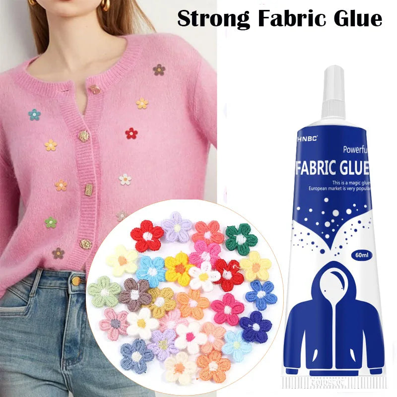 3/15/60/120ml Fabric Adhesive with Patch - Fast drying waterproof strong bonding seam repair adhesive for garment textiles