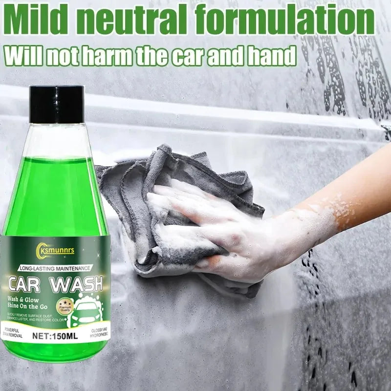 150ml Car Wash Wax Shampoo, High Foam Car Cleaning Soap, Removes Dirt and Grime, Enhances Gloss, Paint Protection and Ceramic Co