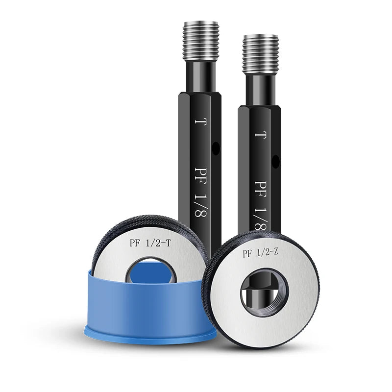 Straight Pipe PF 1PCS Thread Plug Gauge / 1SET(1*GO+1*NOGO) Thread Ring Gauge Measure Tool PF1/8 1/2 1/4 3/4 1''